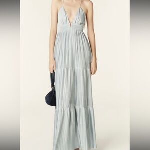 Like new Ba&sh Wasta Pleated Satin Plissé Maxi Dress Size Small